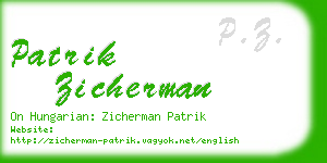 patrik zicherman business card